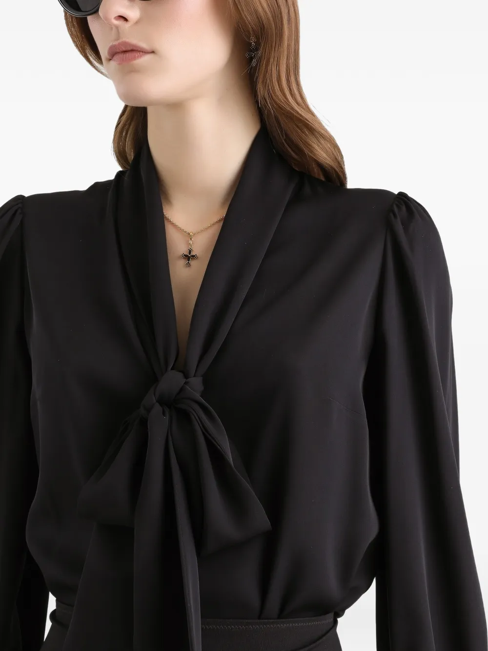 Dolce & Gabbana Blouse met tonale stiksels Zwart
