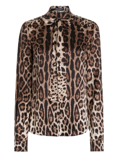 Dolce & Gabbana blusa con estampado de leopardo