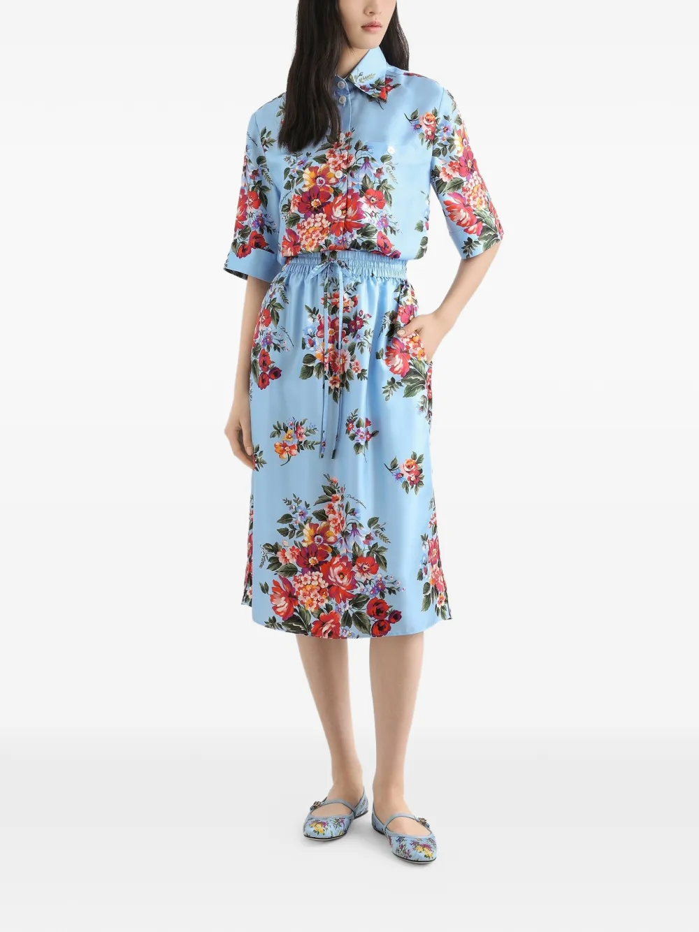 Dolce & Gabbana Overhemd met bloemenprint Blauw