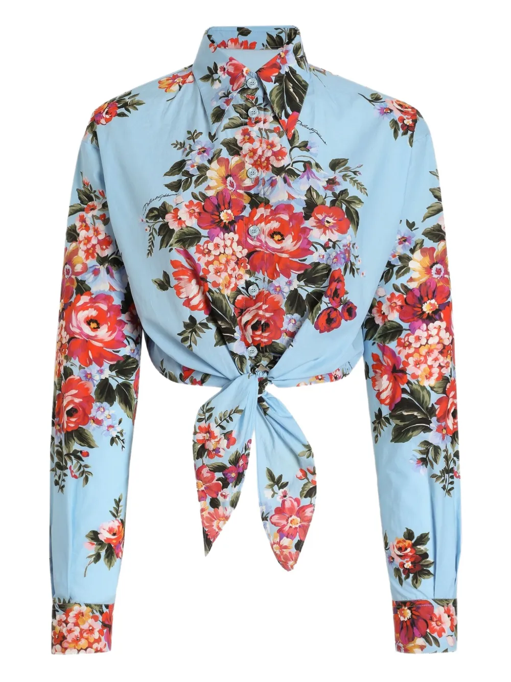 Dolce & Gabbana Oberteil mit Blumenmuster - Blau