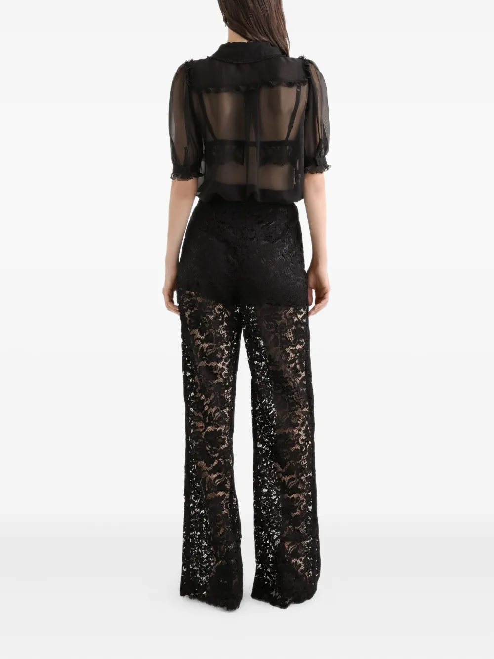  Dolce & Gabbana Ruffled Collared Blouse - Black 