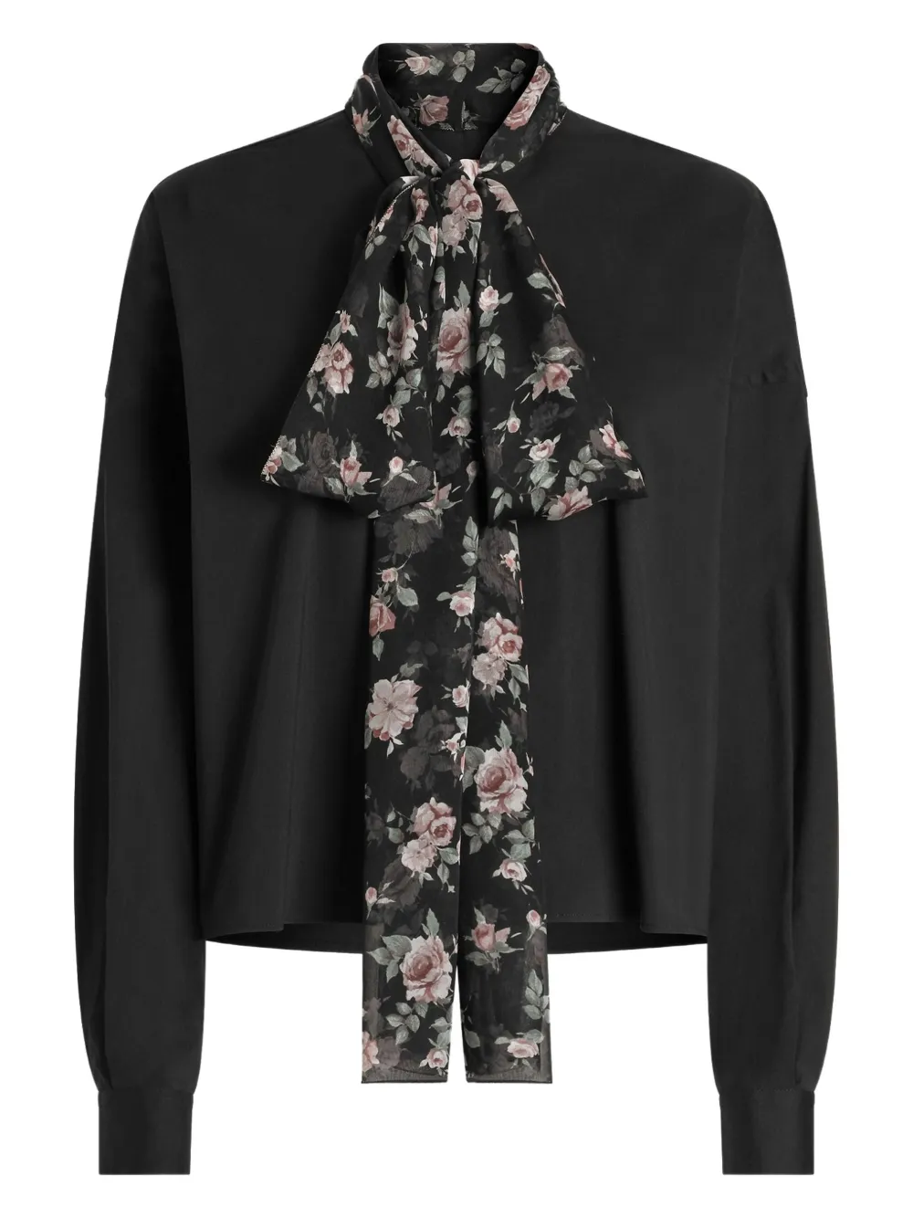Dolce & Gabbana Top a fiori con foulard - Nero