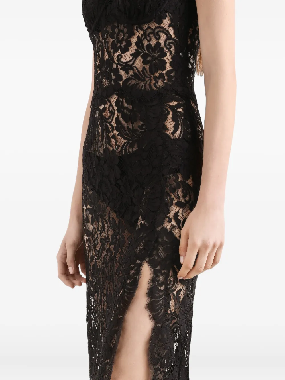 Dolce & Gabbana Cordonetto jurk met kant Zwart