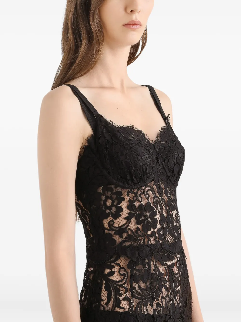 Dolce & Gabbana Cordonetto jurk met kant Zwart