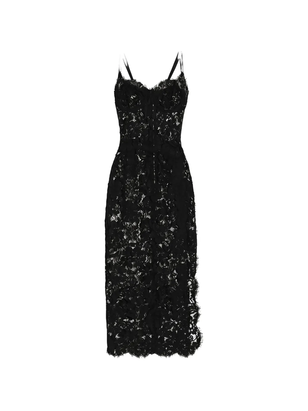 Dolce & Gabbana lace slit midi dress - Black