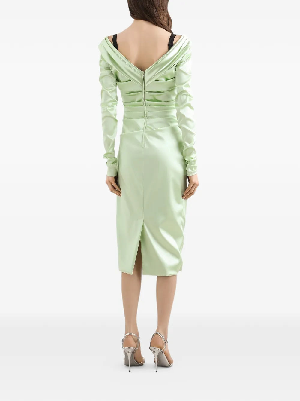 Dolce & Gabbana Midi-jurk met lange mouwen Groen