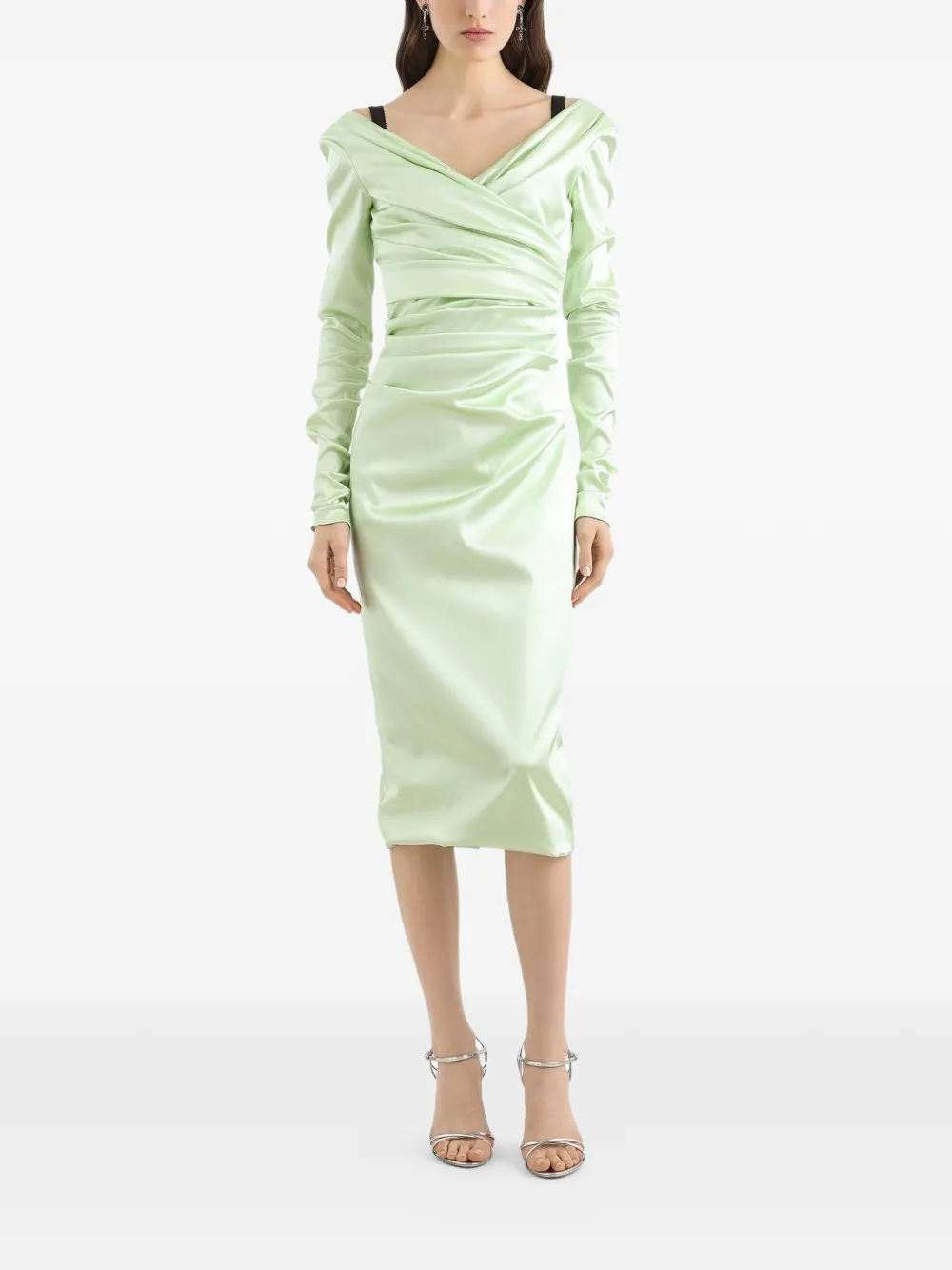 Dolce & Gabbana Midi-jurk met lange mouwen Groen