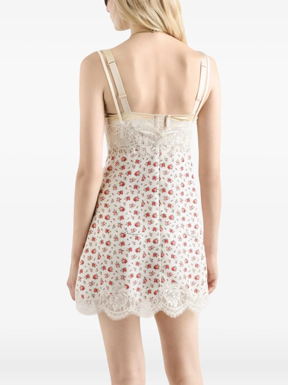 Dolce & Gabbana Mini-jurk met bloemenkant Wit