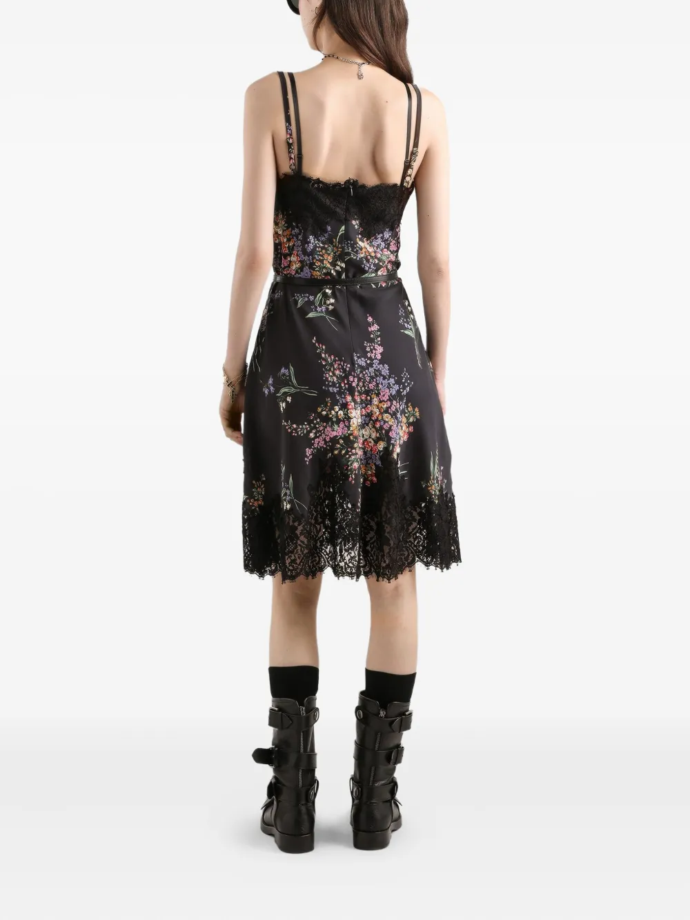 Dolce & Gabbana Mini-jurk met bloemenkant Zwart