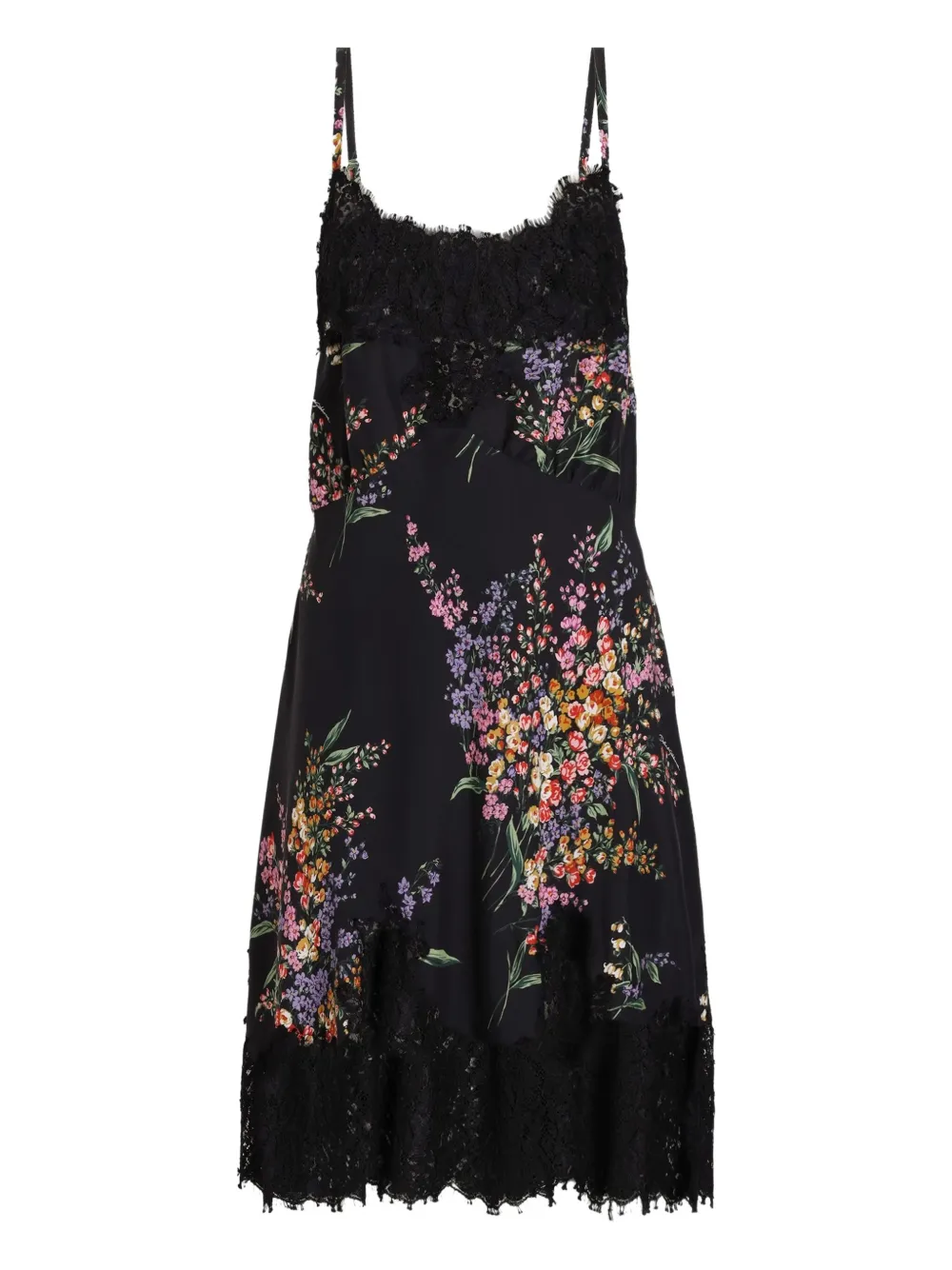 Dolce & Gabbana Abito corto a fiori - Nero