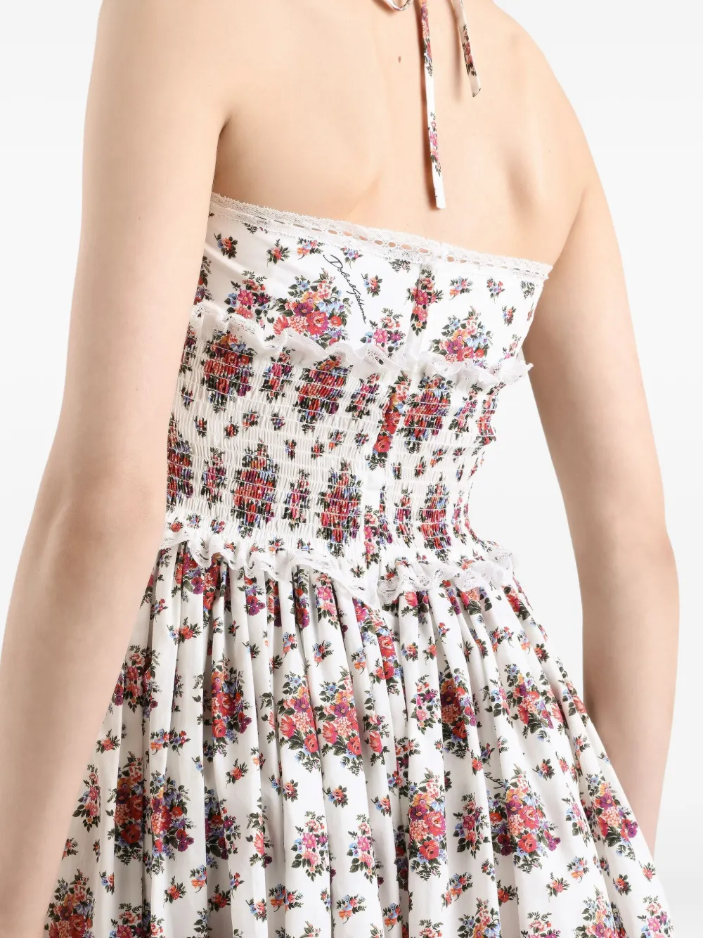 Dolce & Gabbana Halterjurk met bloemenprint Wit