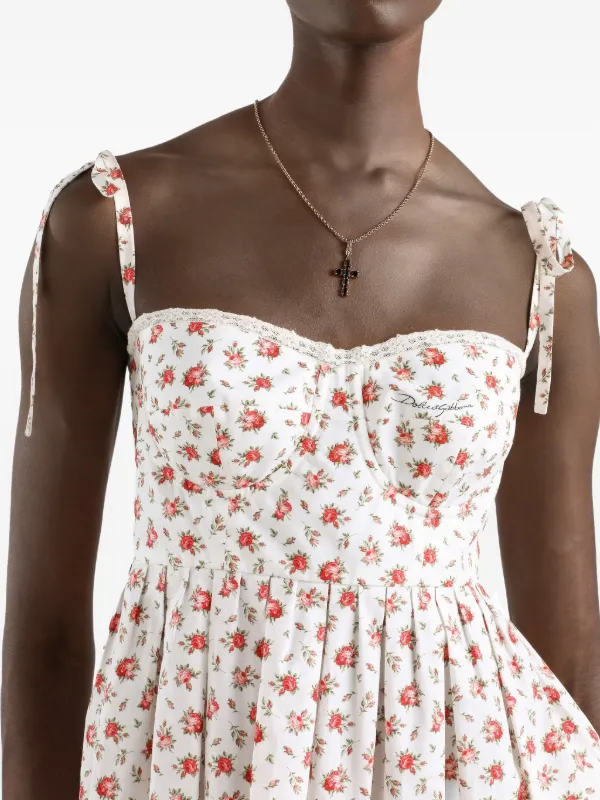 Dolce & Gabbana Floral Lace Dress - White Dolce & Gabbana Floral Lace Dress - White