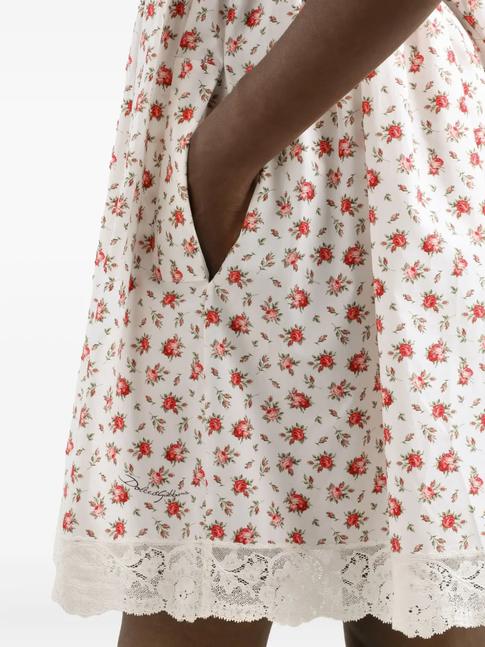 Dolce & Gabbana Jurk met bloemenkant Wit