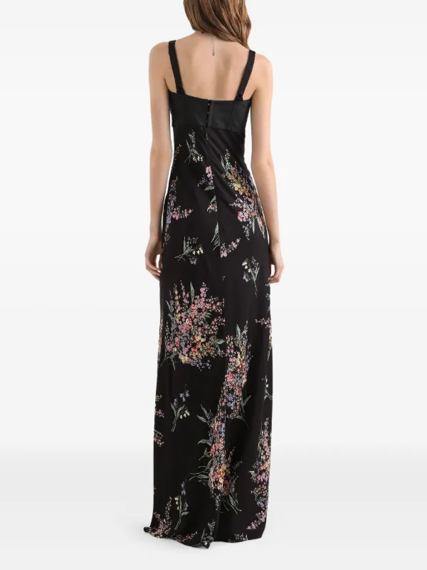 maxi satin slip dress Noir Crystal Strap Long Silk Slip Dress main image 0