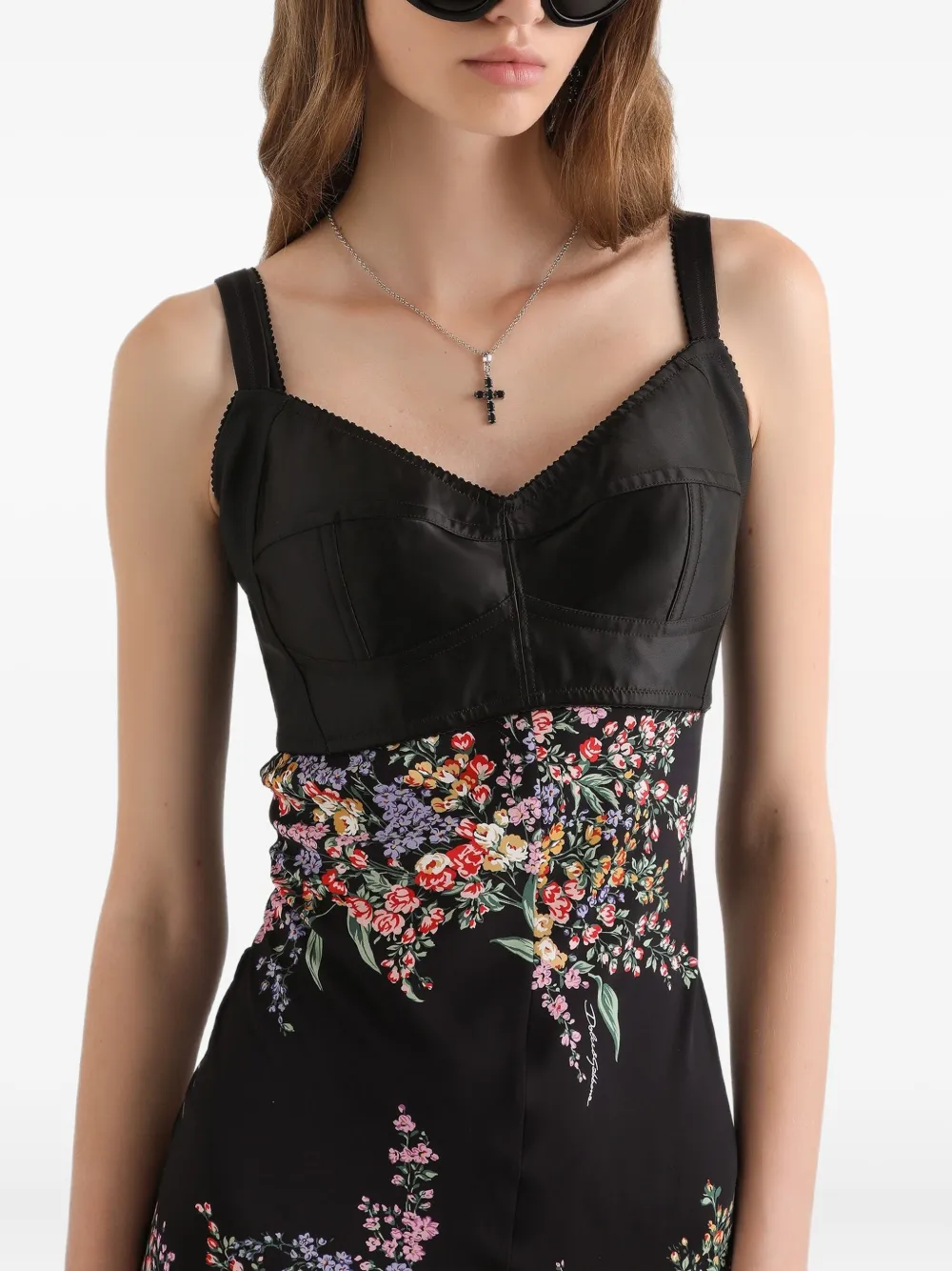 Dolce & Gabbana Maxi-jurk met bloemenprint Zwart