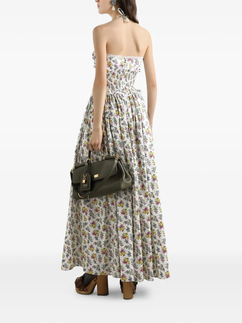 Dolce & Gabbana Maxi-jurk met bloemenprint Wit