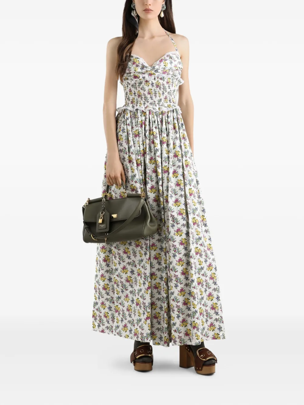 Dolce & Gabbana Maxi-jurk met bloemenprint - Wit