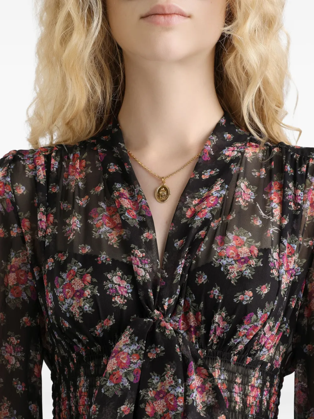 Dolce & Gabbana Midikleid Mit Blumenmuster In Black