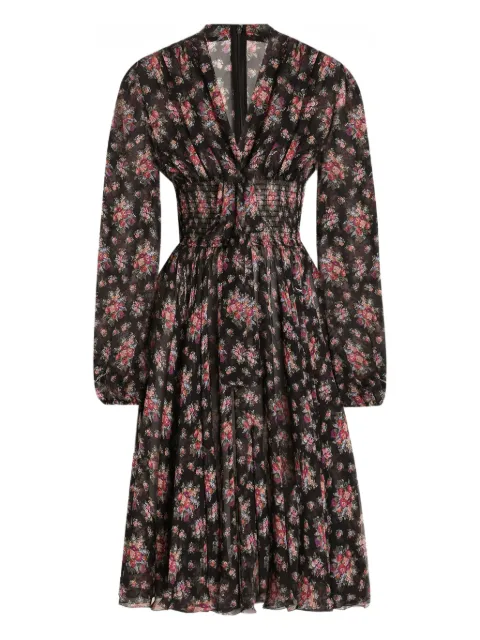 Dolce & Gabbana long-sleeves floral midi dress