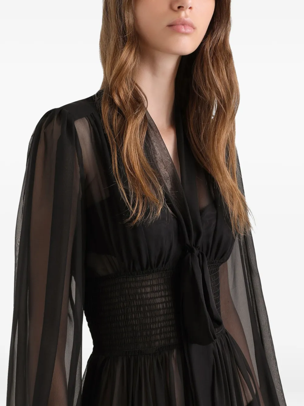 Dolce & Gabbana Midi-jurk met V-hals Zwart