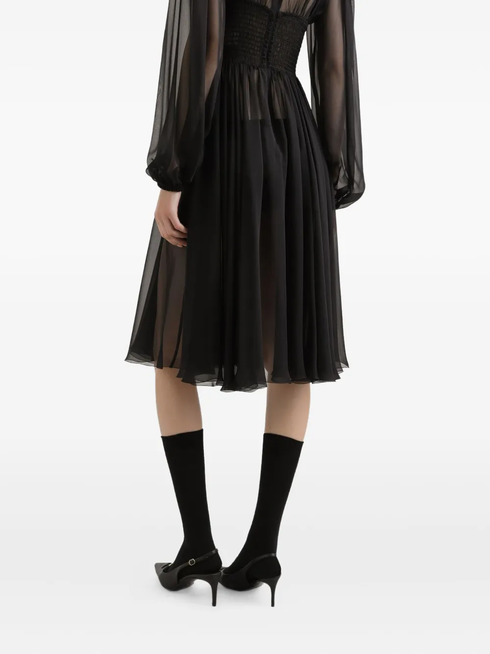 Dolce & Gabbana Midi-jurk met V-hals Zwart