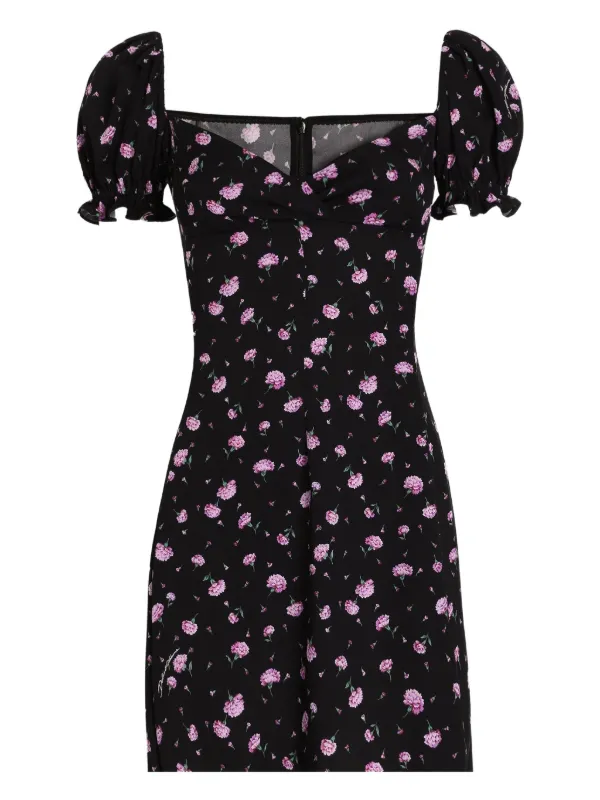 dolce and gabbana floral mini dress DOLCE&GABBANA Pleated floral-print cotton-poplin mini dress