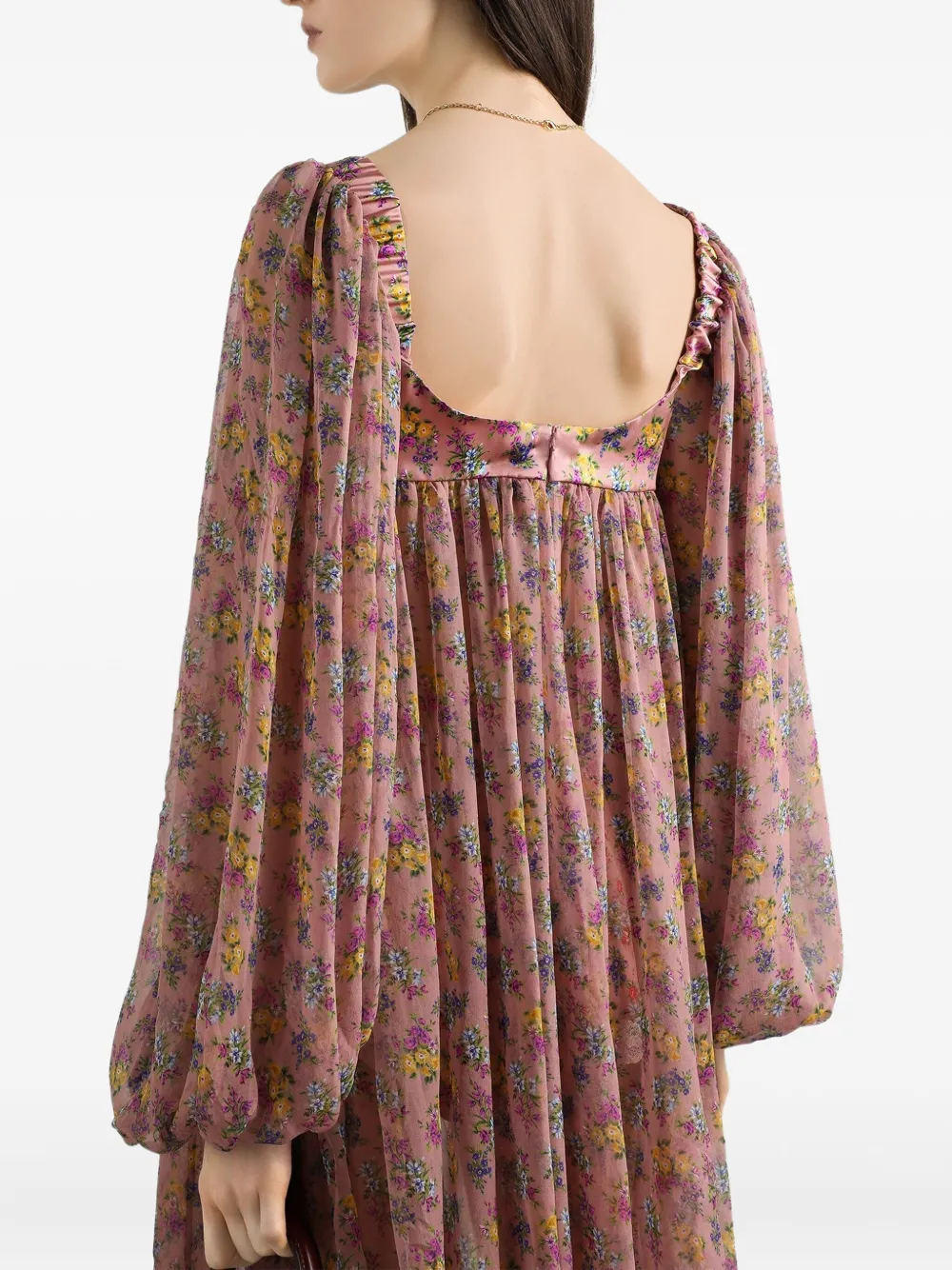 Floral Puff-Sleeve Dress