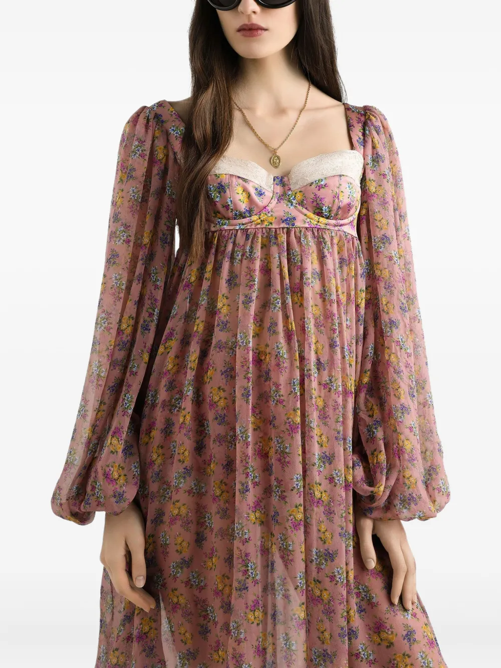 Floral Puff-Sleeve Dress