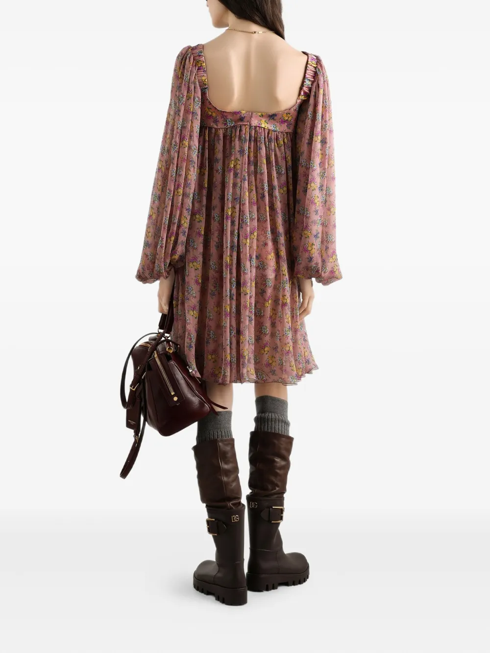 Floral Puff-Sleeve Dress