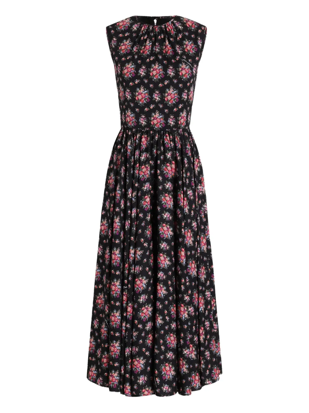 Dolce & Gabbana Abito midi a fiori - Nero