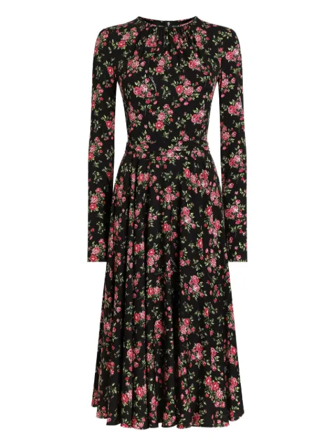 Dolce & Gabbana floral long-sleeve midi dress
