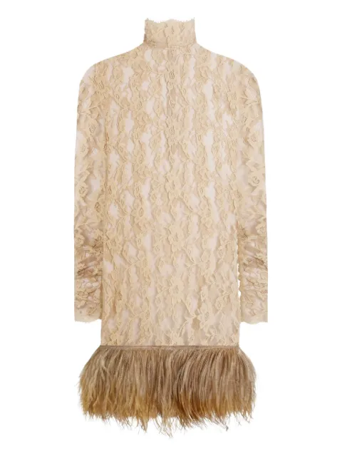 Dolce & Gabbana lace feather mini dress