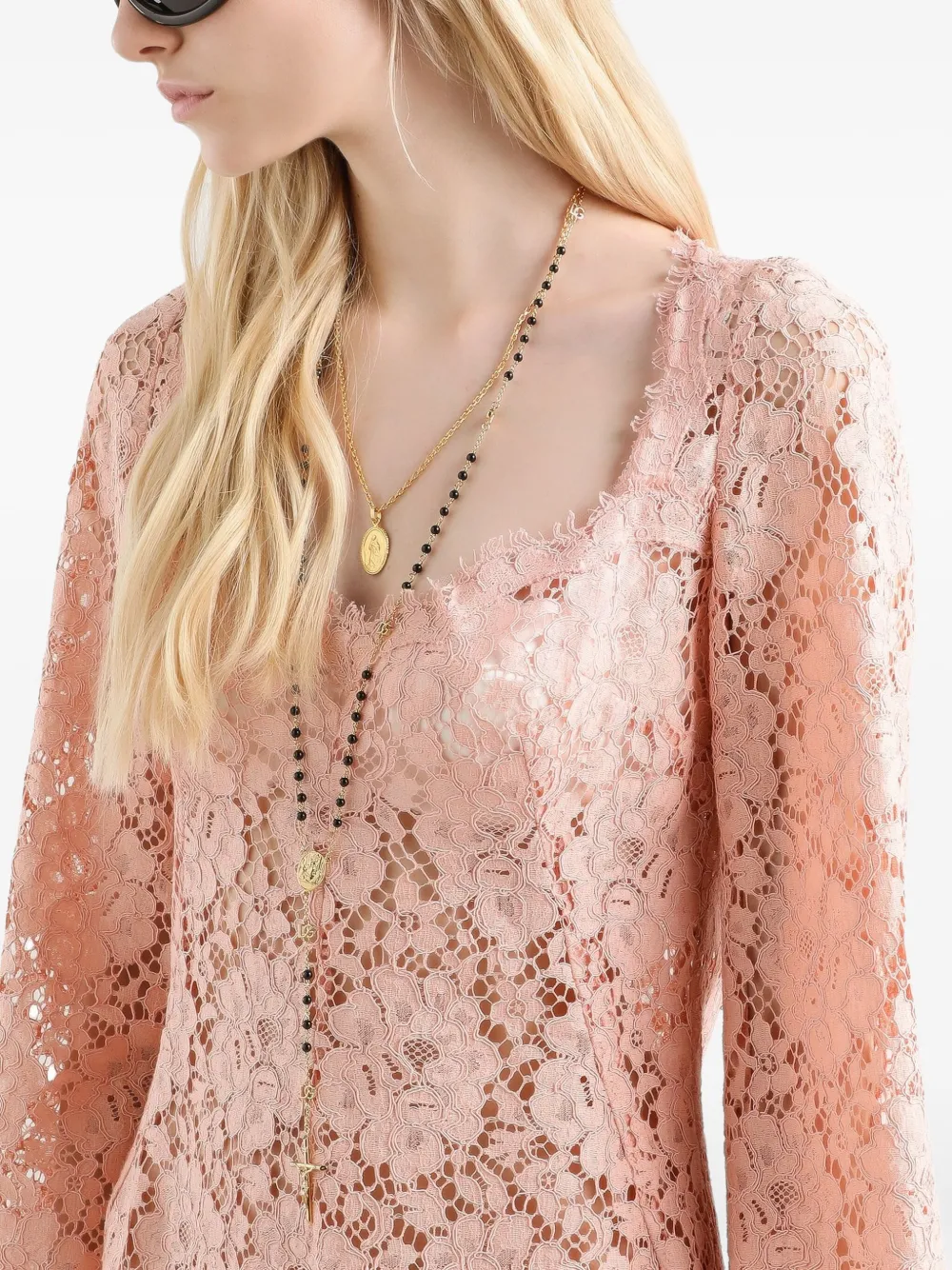 cordonetto lace mini dress