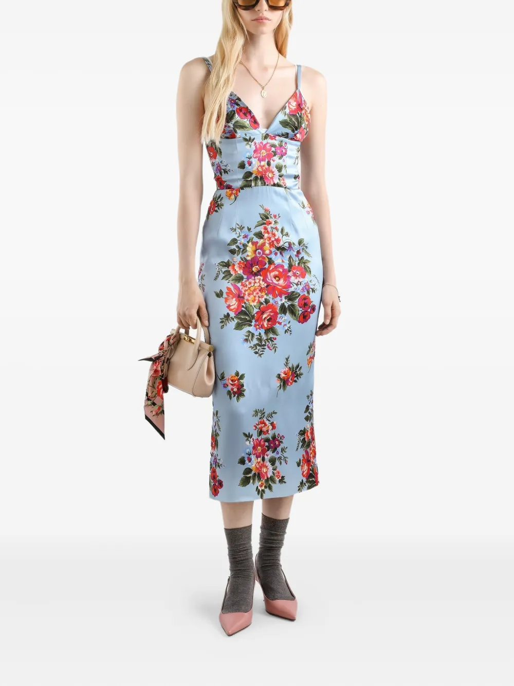 Dolce & Gabbana Jurk met V-hals Blauw