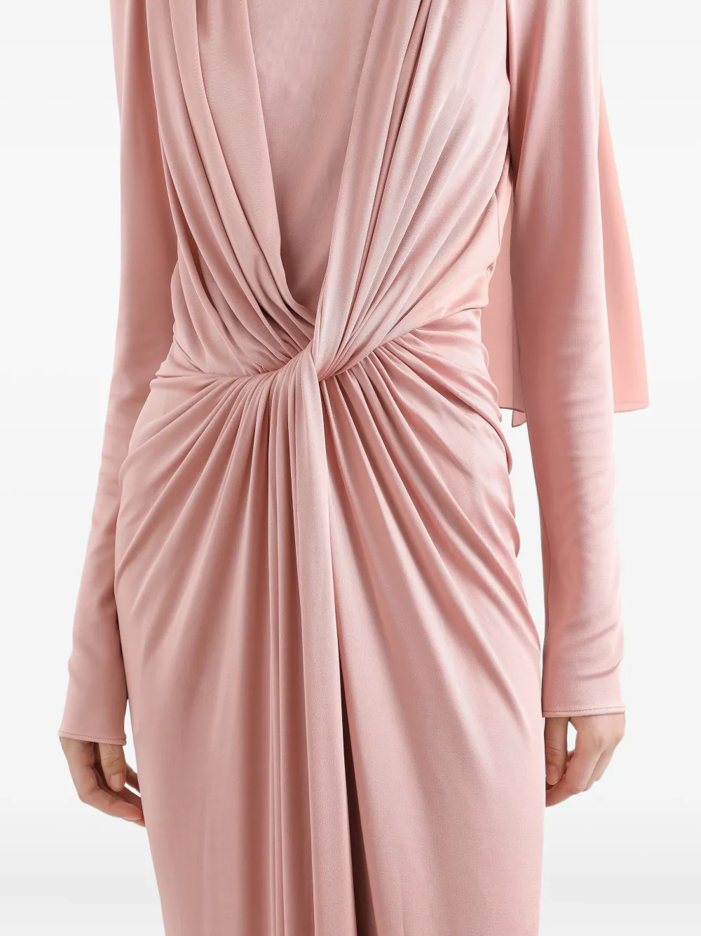 Dolce & Gabbana Jurk met lange mouwen en geknoopt detail Roze
