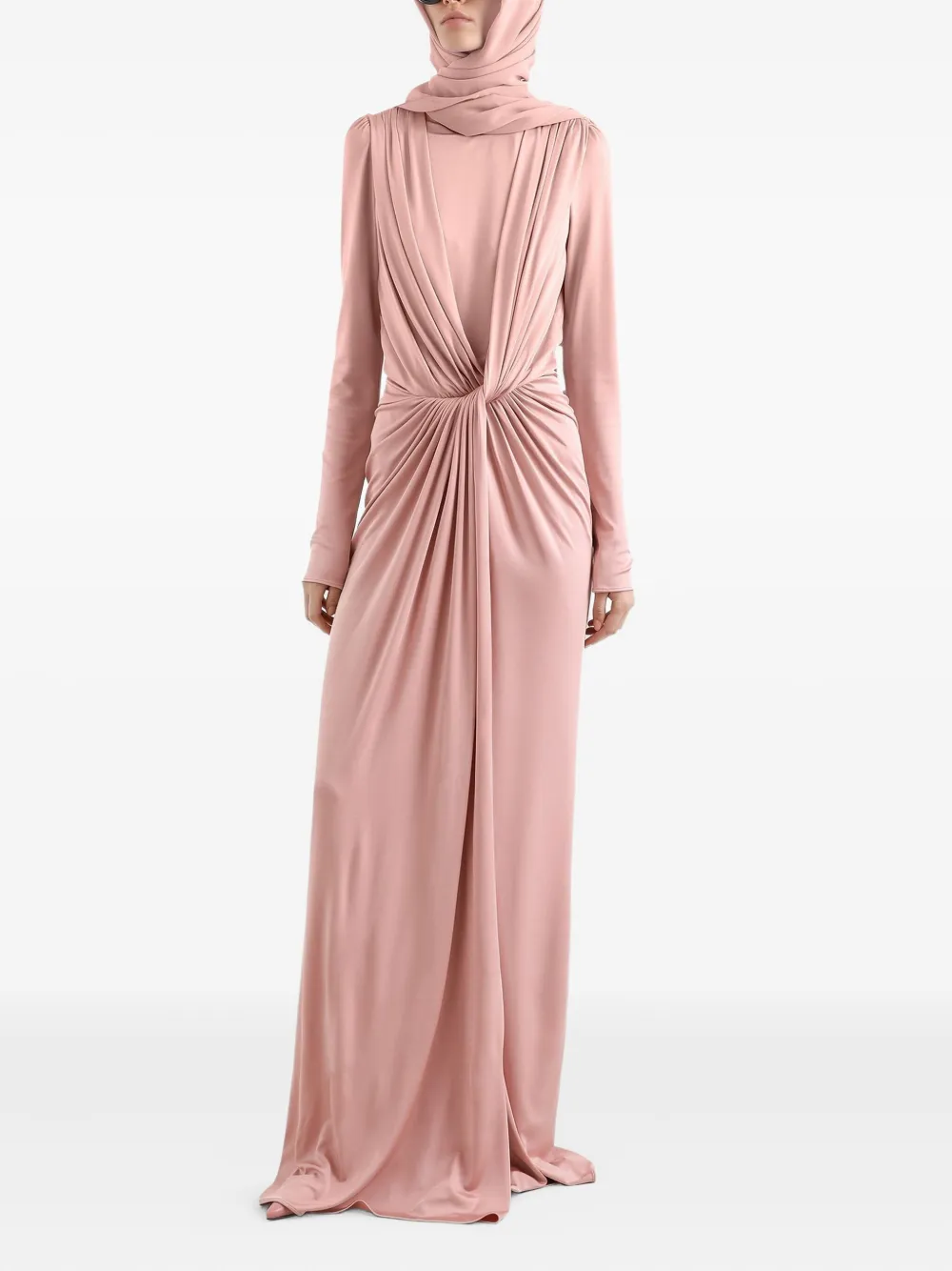 Dolce & Gabbana Jurk met lange mouwen en geknoopt detail Roze