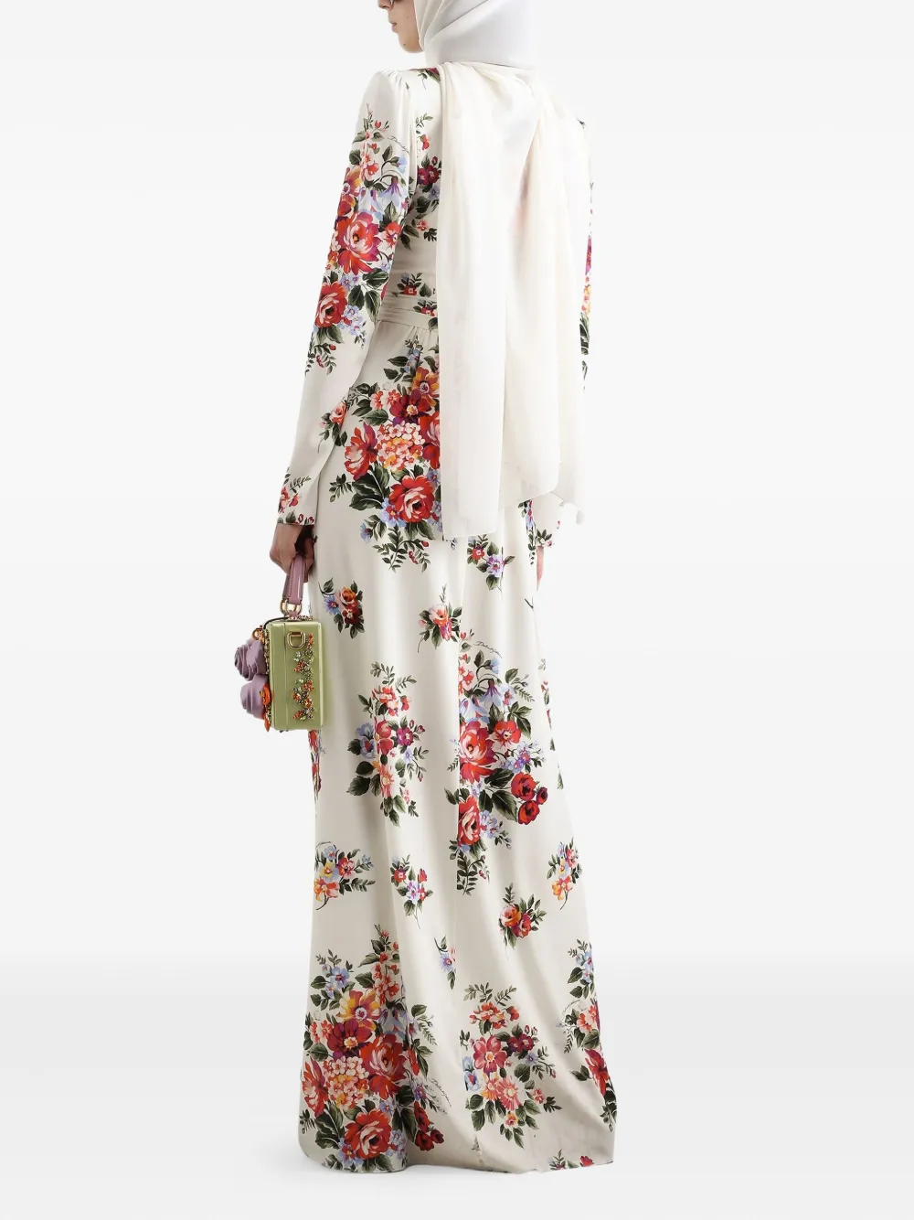 Dolce & Gabbana Maxi-jurk met bloemenprint Wit