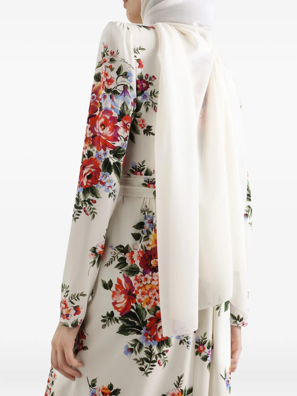 Dolce & Gabbana Maxi-jurk met bloemenprint Wit