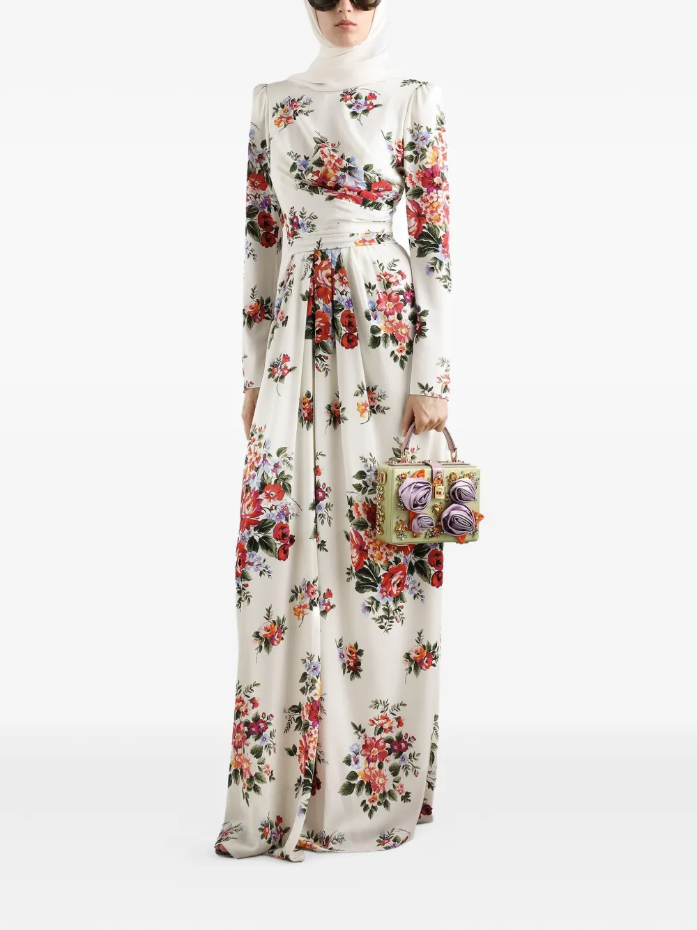 Dolce & Gabbana Maxi-jurk met bloemenprint - Wit