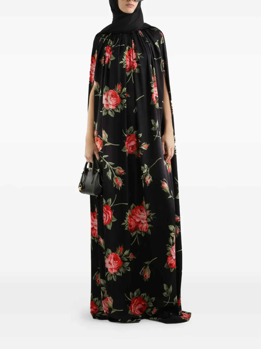 Dolce & Gabbana Maxi-jurk met bloemenprint - Zwart