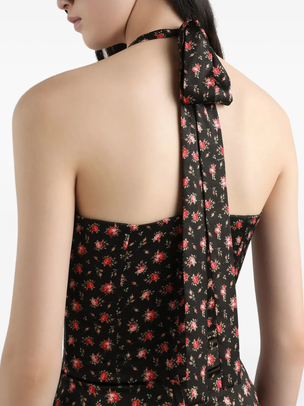 Dolce & Gabbana Floral-print Mini Dress In Black