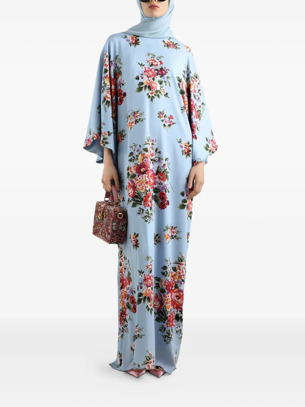 Dolce & Gabbana Jurk met bloemenprint - Blauw