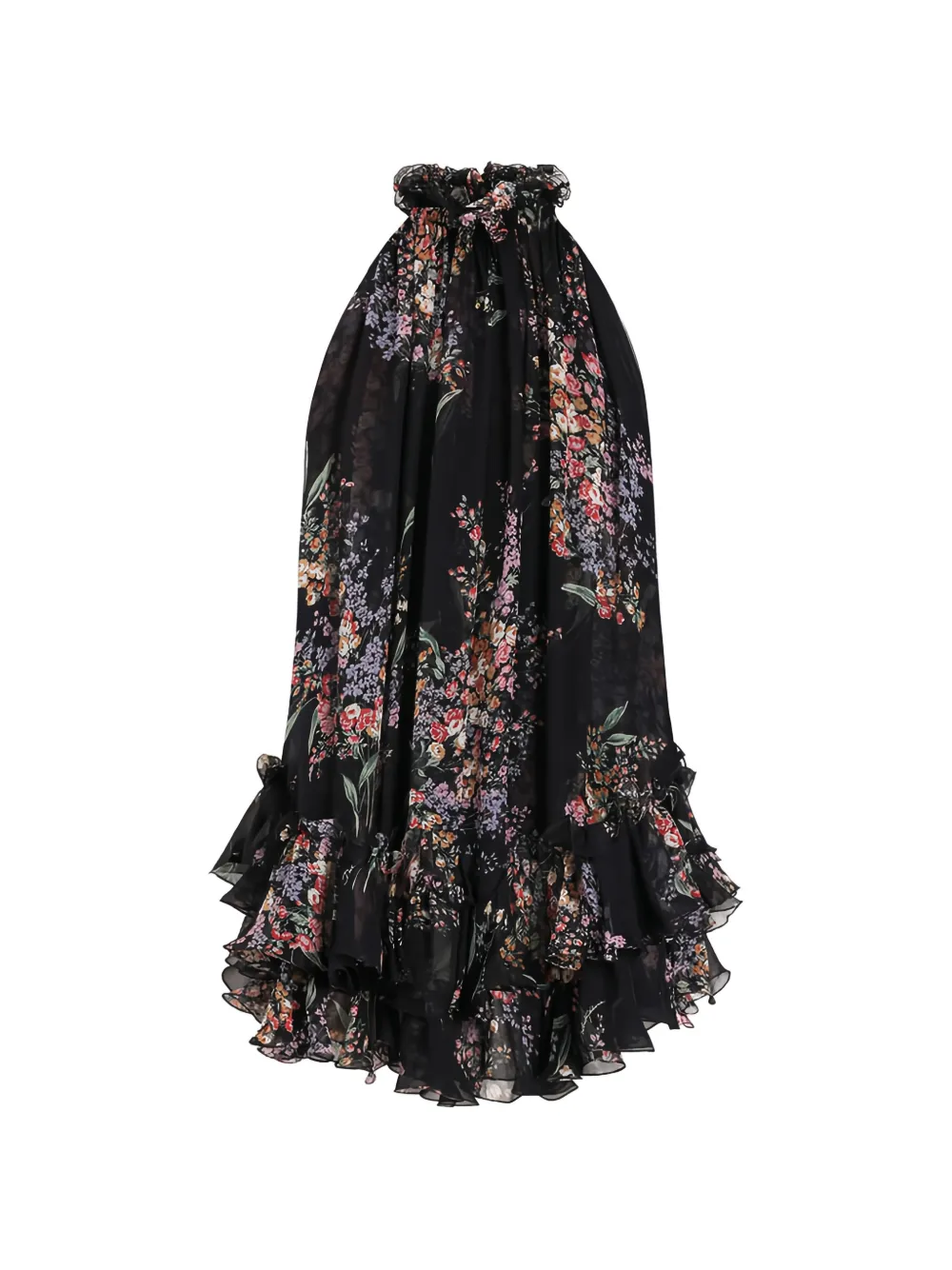 Dolce & Gabbana Mini-jurk met ruches en bloemenprint Zwart