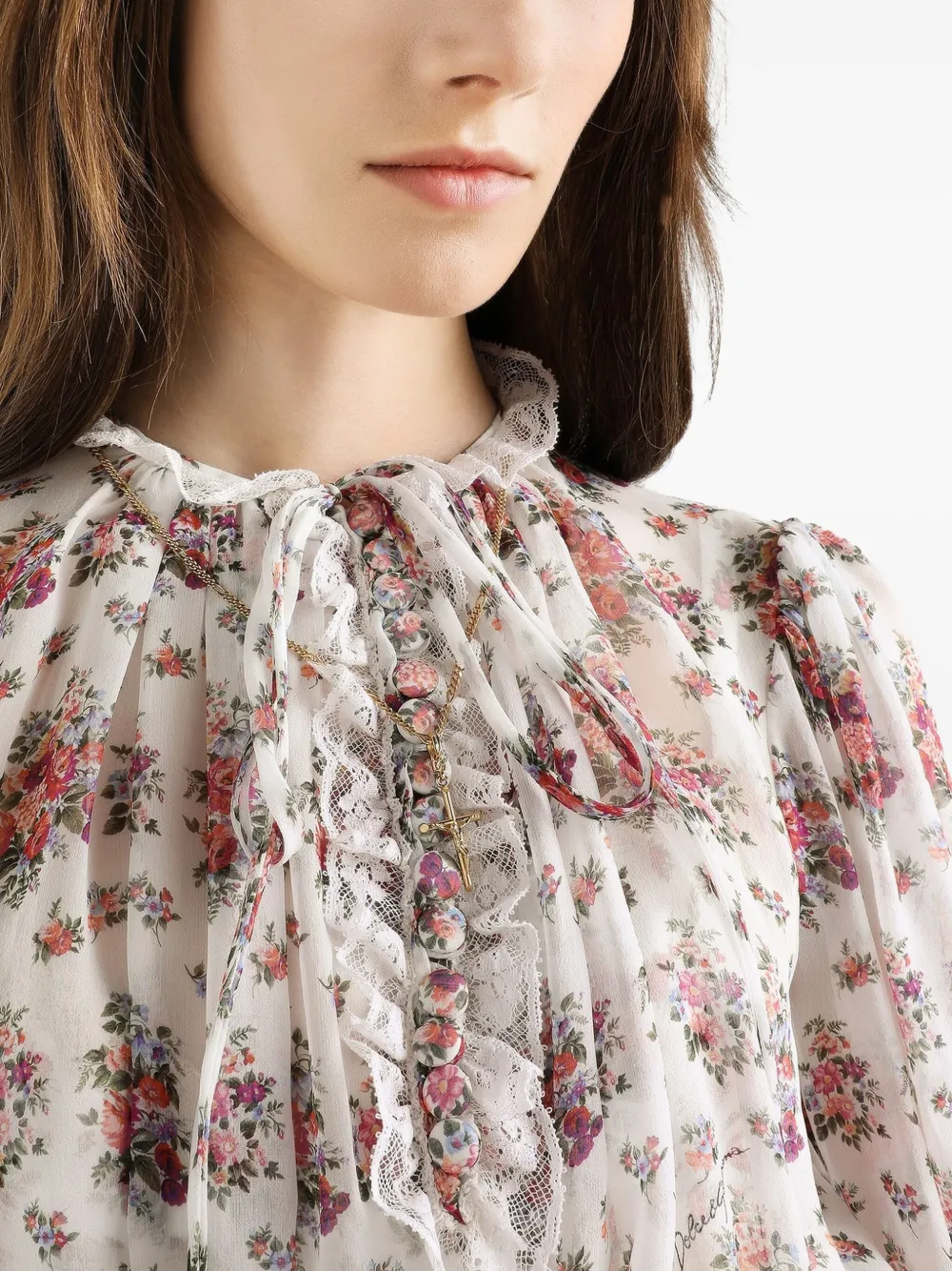 Dolce & Gabbana フラワーブーケ プリントドレス | ホワイト | FARFETCH JP