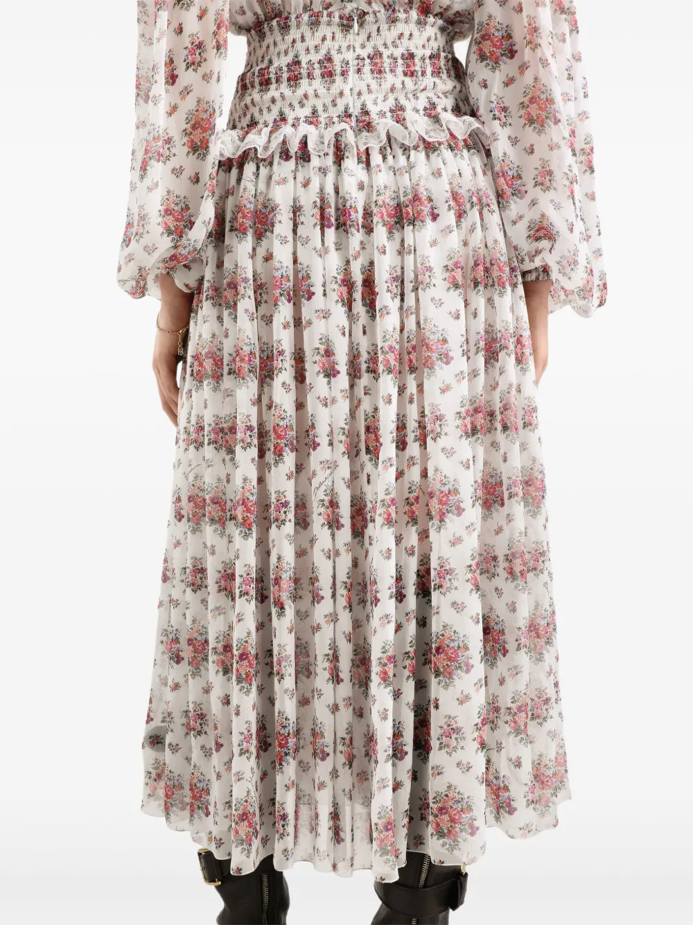 Dolce & Gabbana フラワーブーケ プリントドレス | ホワイト | FARFETCH JP