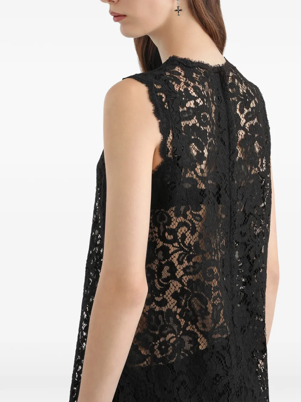 Lace Zip-Fastening Mini Dress