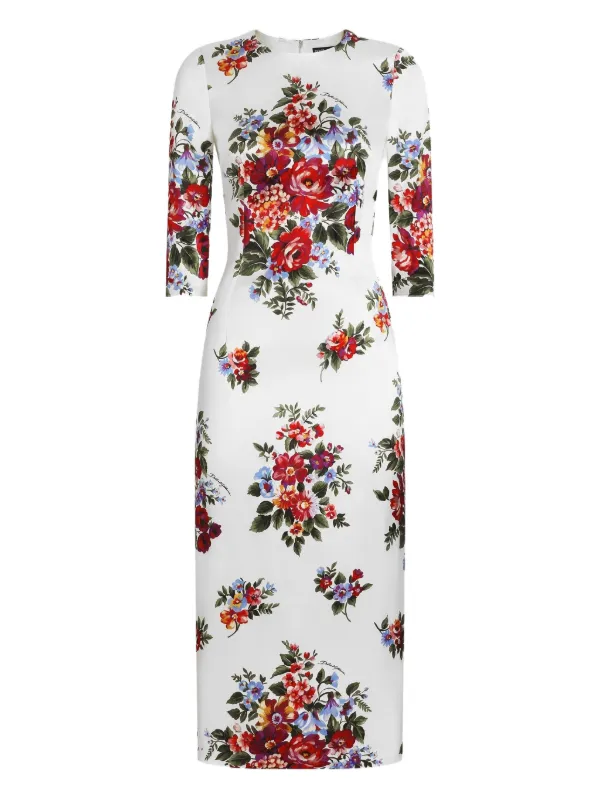 floral split midi dress Jalynn Off-Shoulder Split Midi Dress Floral Orange