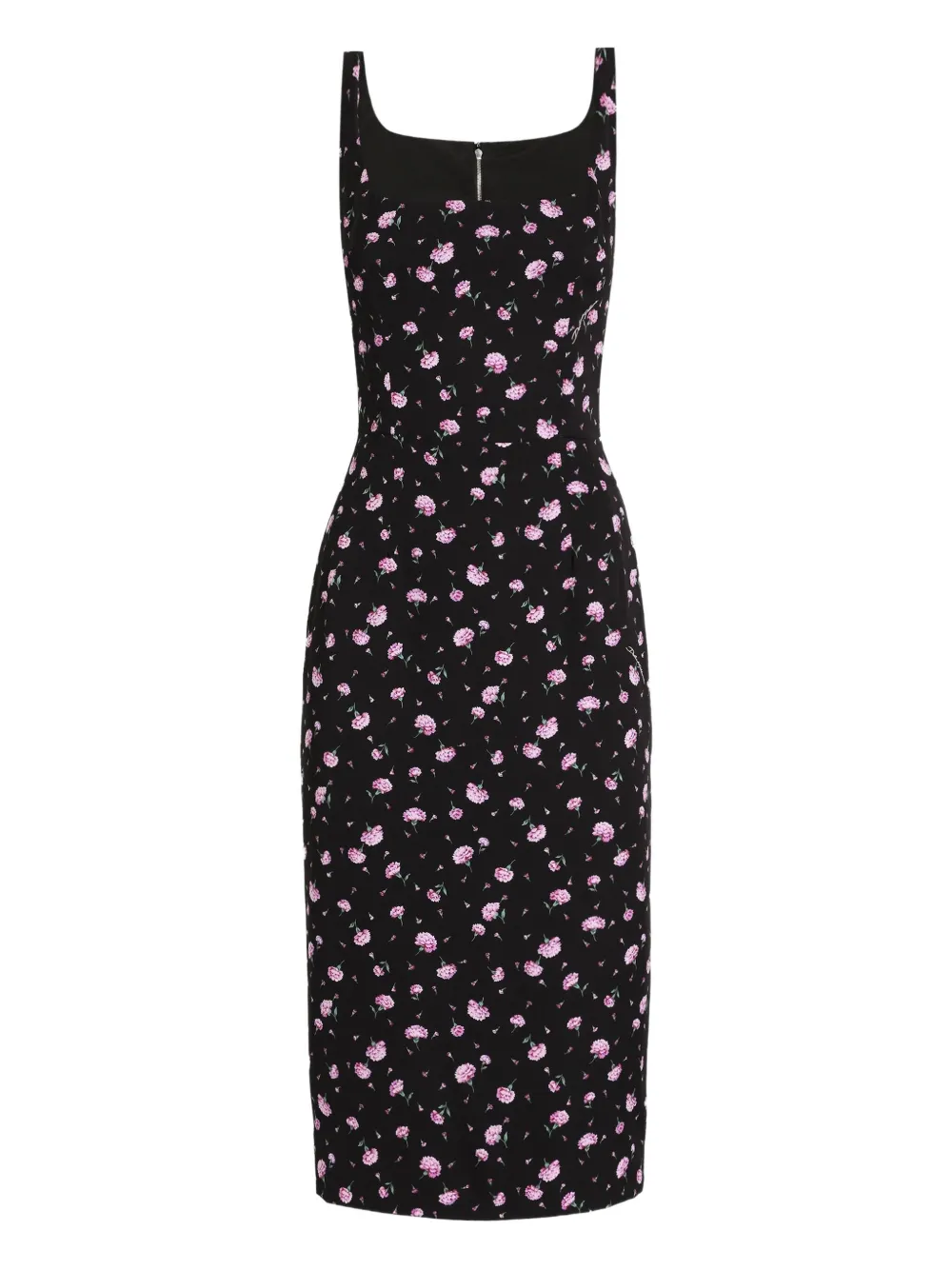 Dolce & Gabbana Floral-print Midi Dress In Black