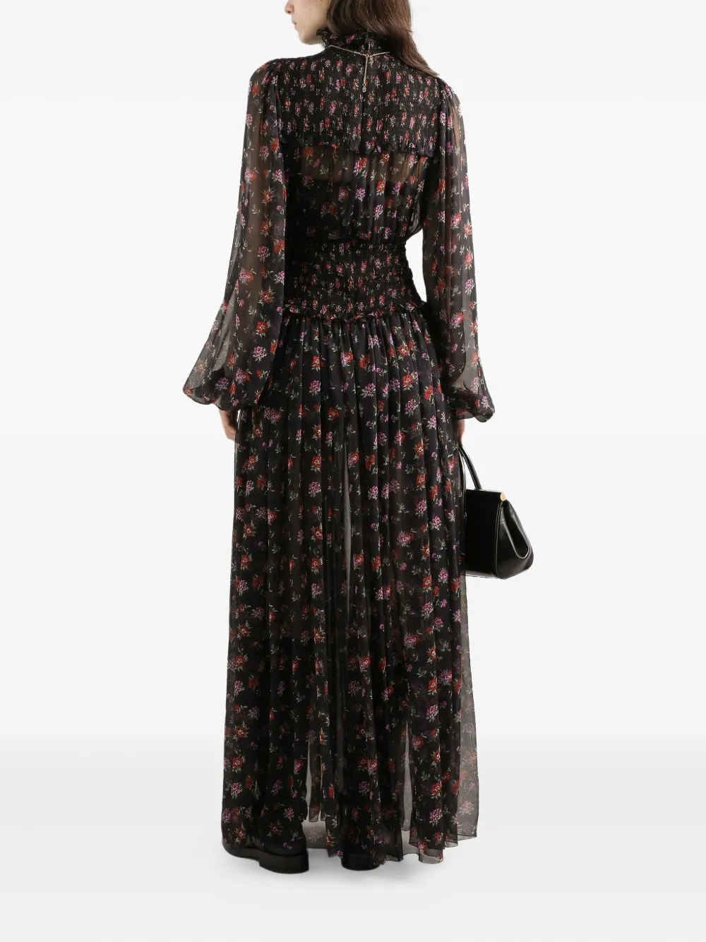 Dolce & Gabbana Maxi-jurk met bloemenprint Zwart