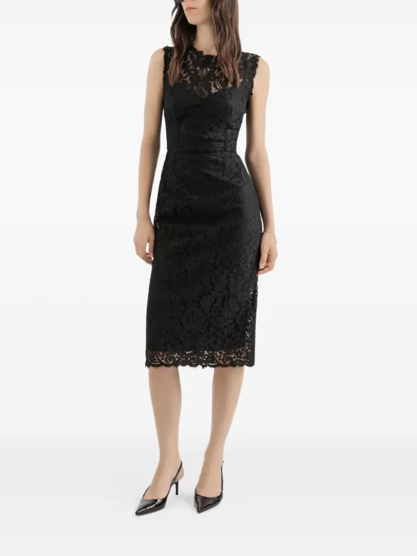 D&Gレースノースリーブドレス Dolce & Gabbana ノースリーブ ドレス | ブラック | FARFETCH JP